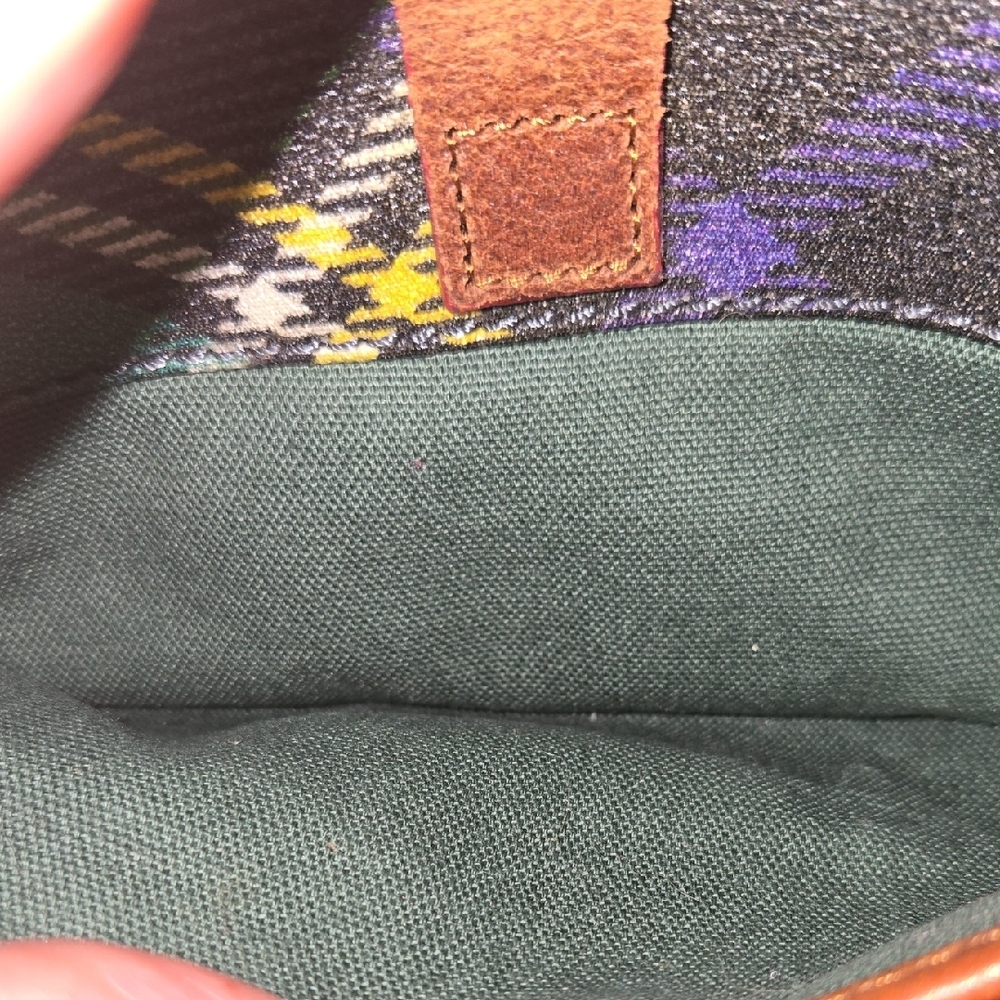 Dooney & Bourke Green Plaid Crossbody with Brown Leather Trim - Picture 7 of 9